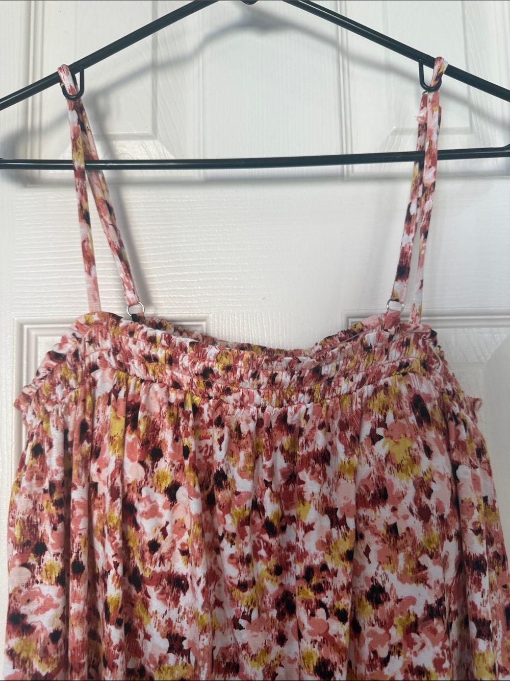 Soma WKND Coral/Pink Floral Dress Built In Bra w/Adjustable Straps size Medium - Picture 2 of 7